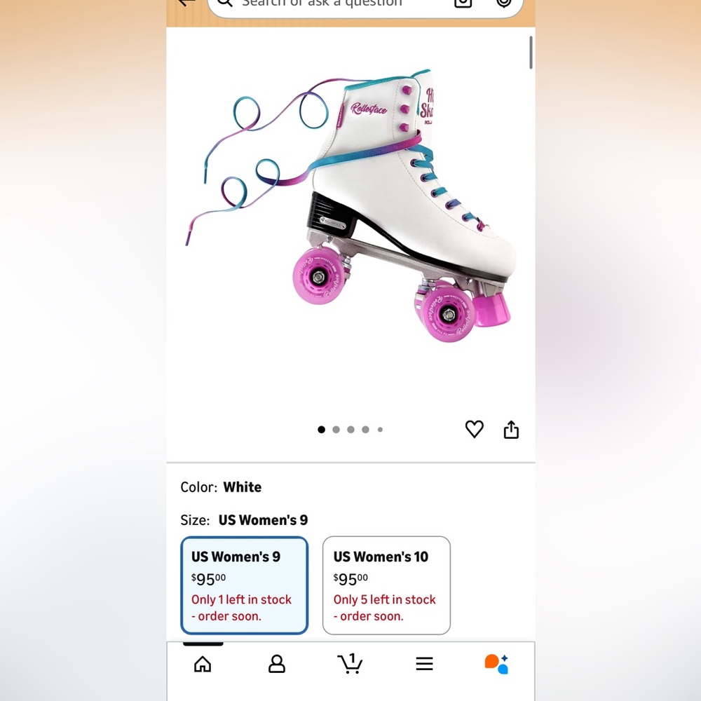 Rollerface Hip Skates White with Pink Wheels